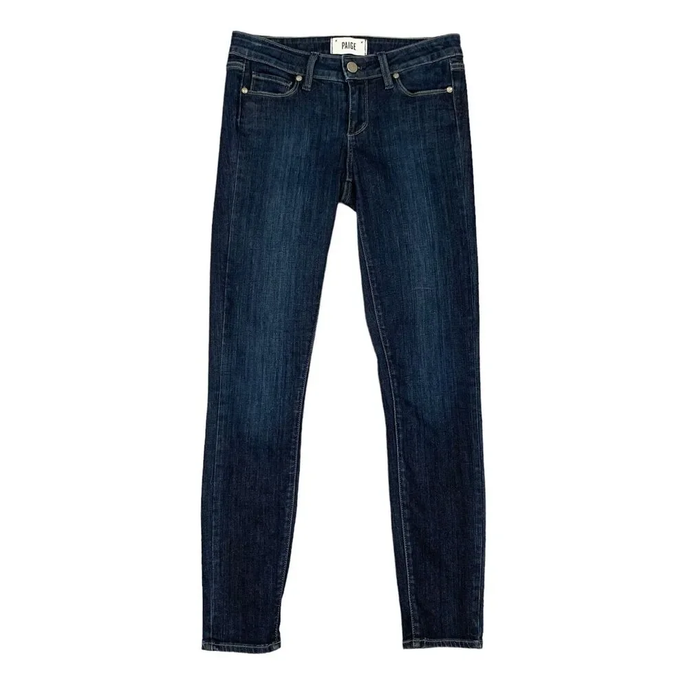Paige Jean Womens 26 Trinity Wash Blue Cotton Stretch Denim Verdugo Ankle Skinny